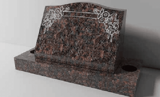 A-412 — Slant with carved florals & cross