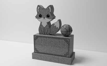 A-426 — Carved fox + child pedestal