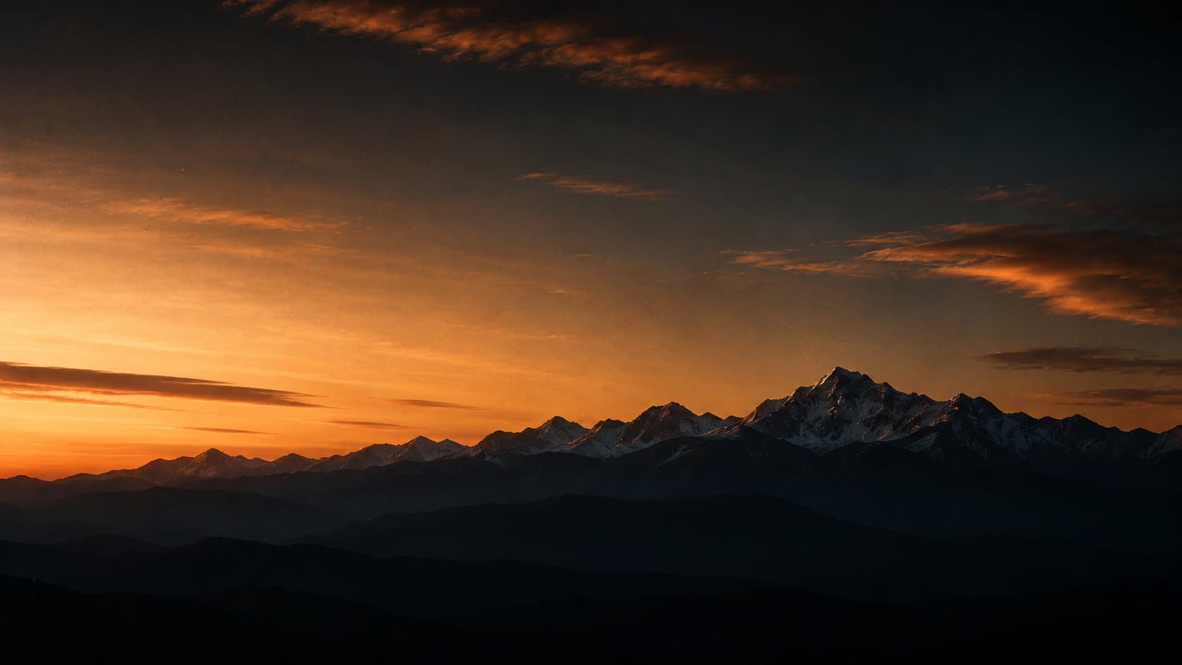 Colorado mountains at dusk